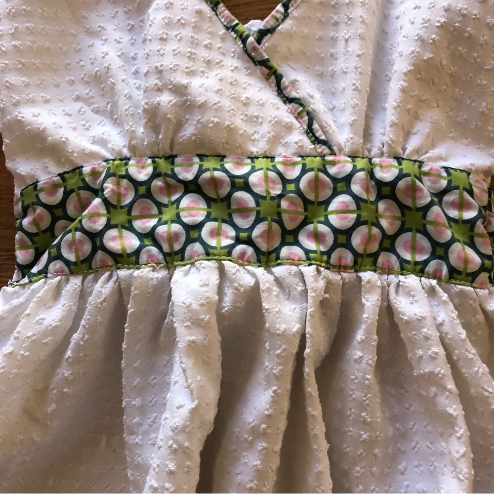 Matilda Jane White Dress with Green Accents - Picture 3 of 4